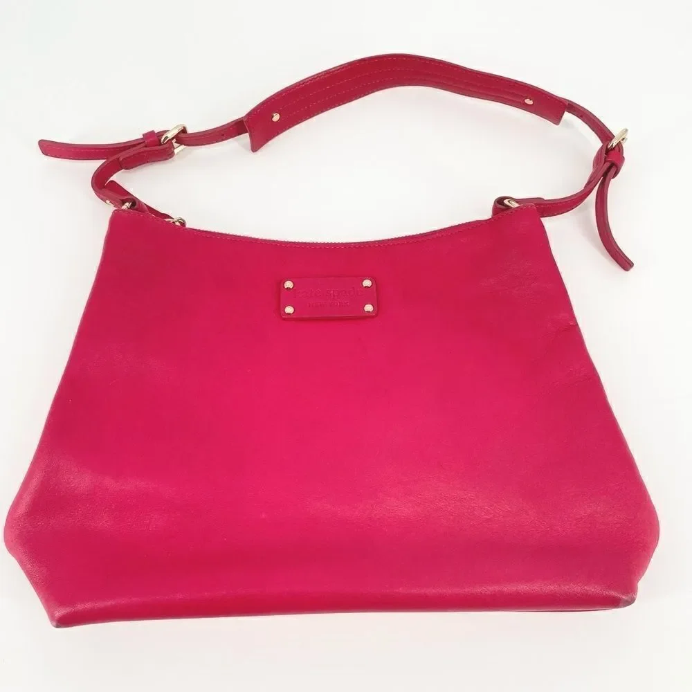 ‎Kate spade raspberry leather tote shoulder bag
